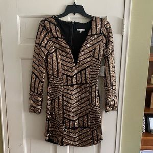 Sequined long sleeve dress